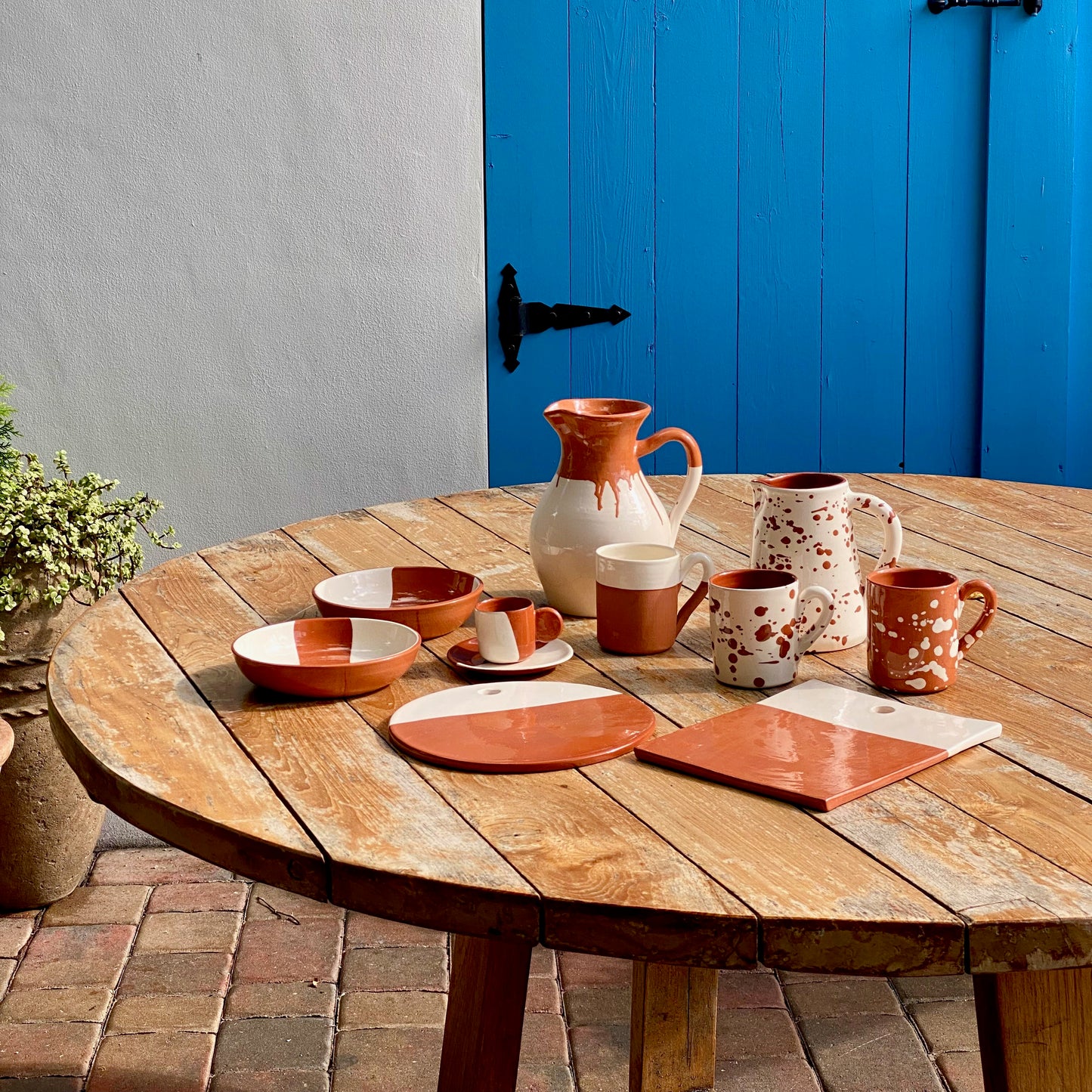 Dipped Rectangle Board | Terracotta & White