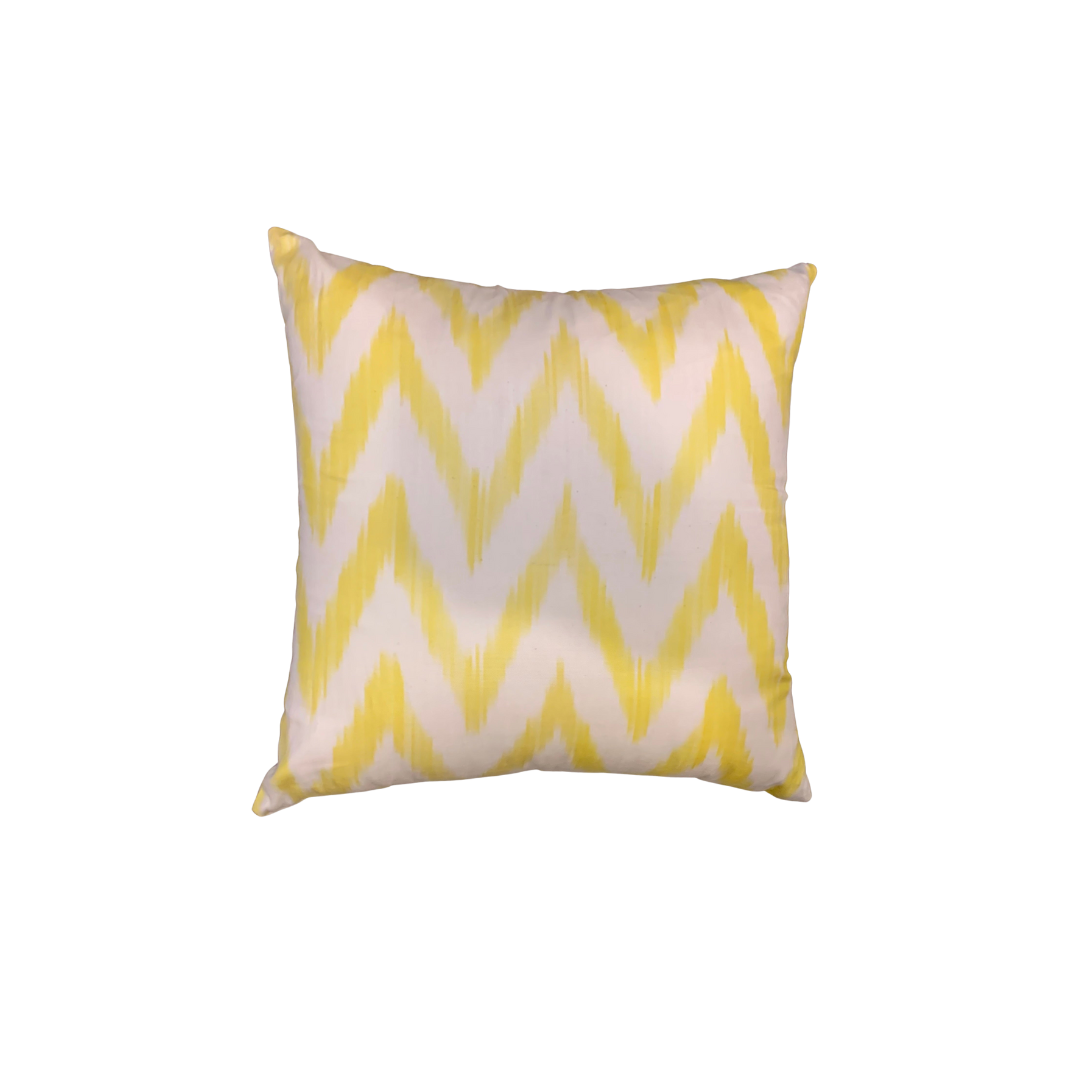 Ikat Pillow | Yellow and White