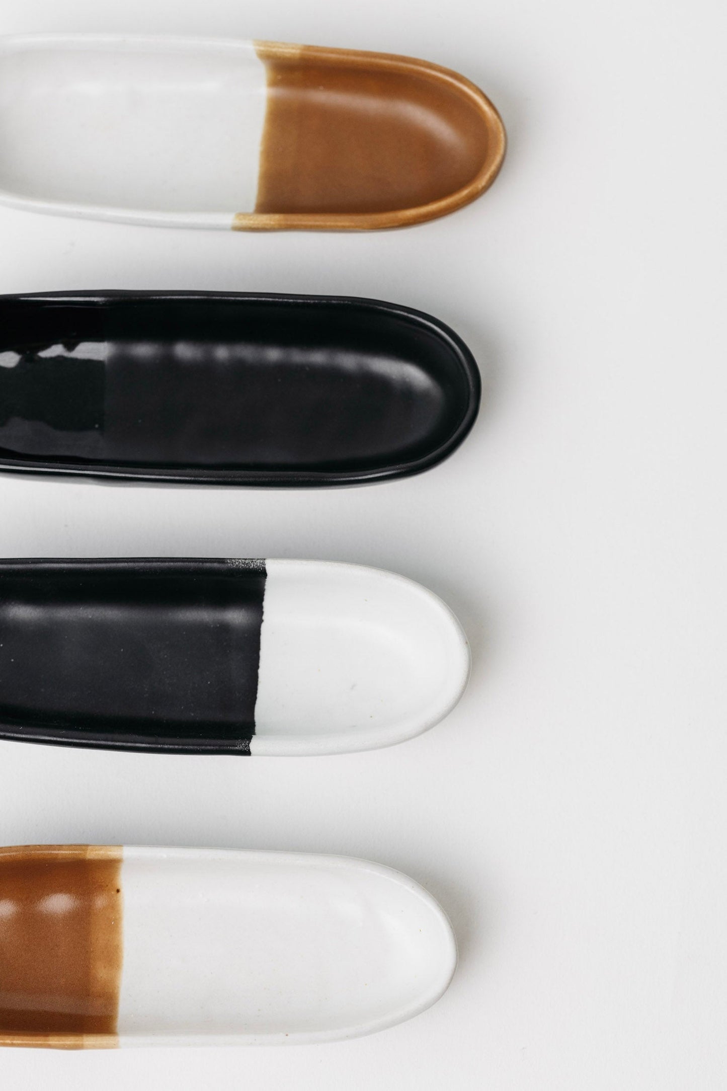 Dawson Olive Bowl - Matte Black/White - Set of 2