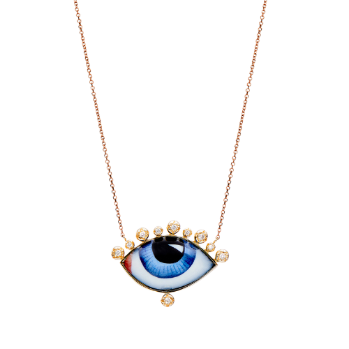 14K Gold Russe Grand Bleu Diamond Necklace