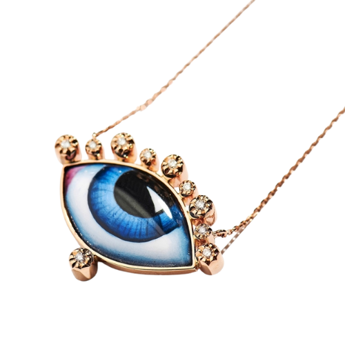 14K Gold Russe Grand Bleu Diamond Necklace