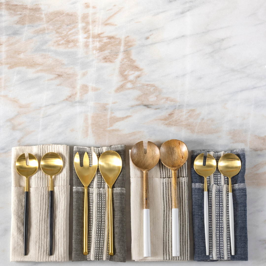White & Gold Serving Set