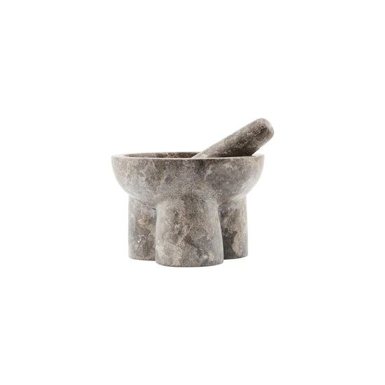 Kulti Marble mortar with Pestle Grey Brown