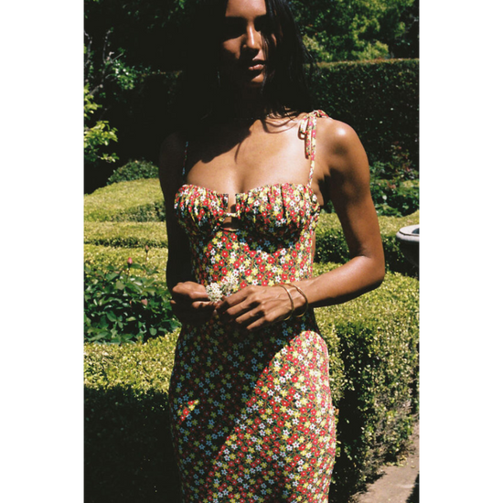 Sienna Floral Petal Long Slip Dress