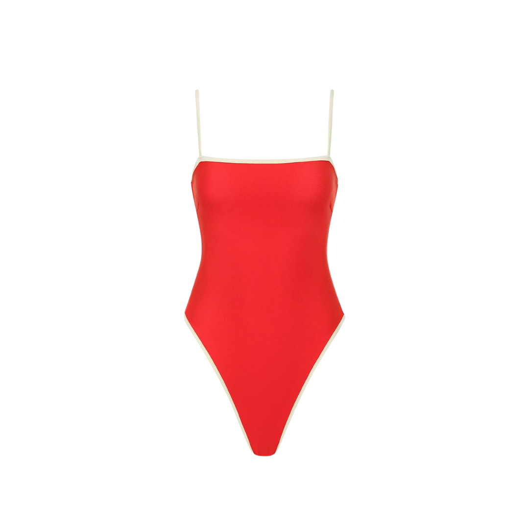 Cherry Cream Binded Jacelyn One-Piece