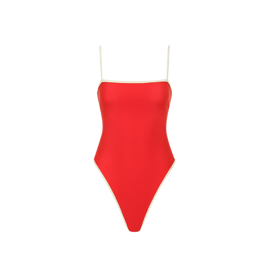 Cherry Cream Binded Jacelyn One-Piece