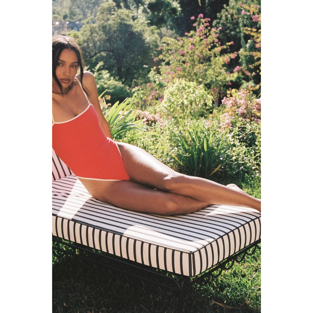 Cherry Cream Binded Jacelyn One-Piece