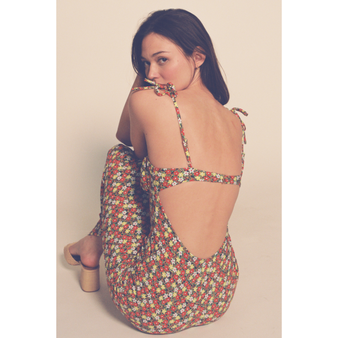 Sienna Floral Petal Long Slip Dress