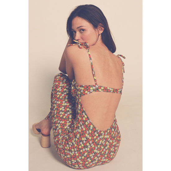 Sienna Floral Petal Long Slip Dress