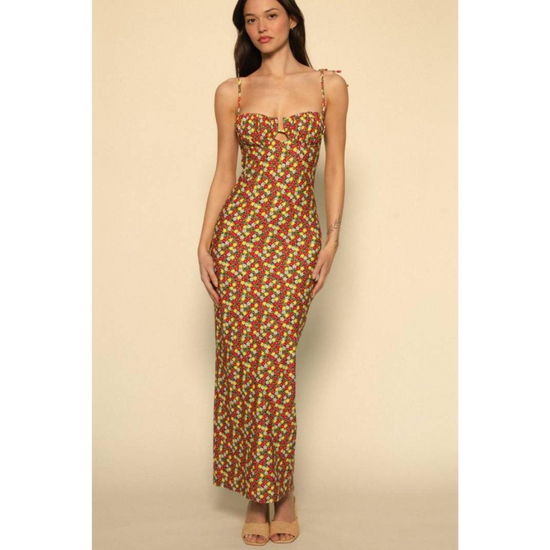 Sienna Floral Petal Long Slip Dress