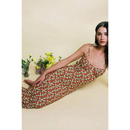 Sienna Floral Petal Long Slip Dress