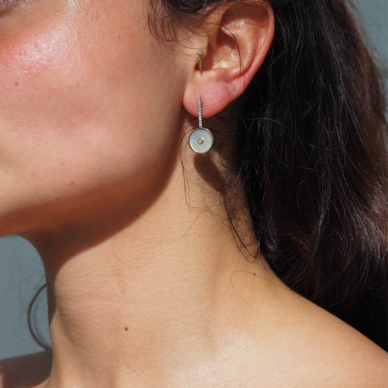 Déco Mother of Pearl & Diamonds Earrings