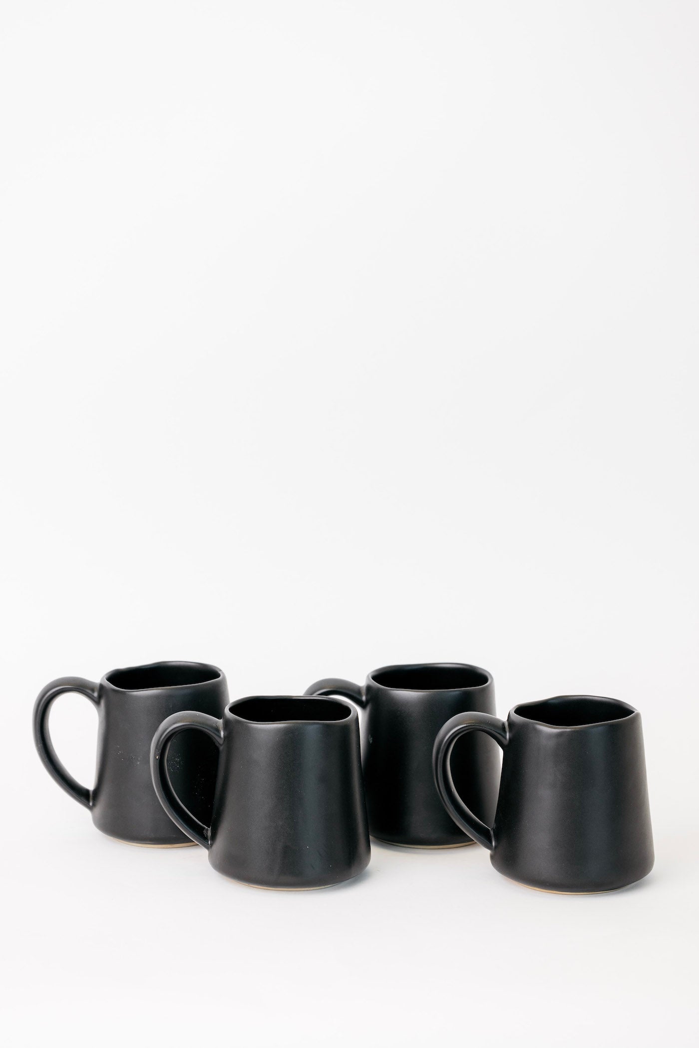 Dean Stoneware Coffee Mug - Matte Black - Set of 4