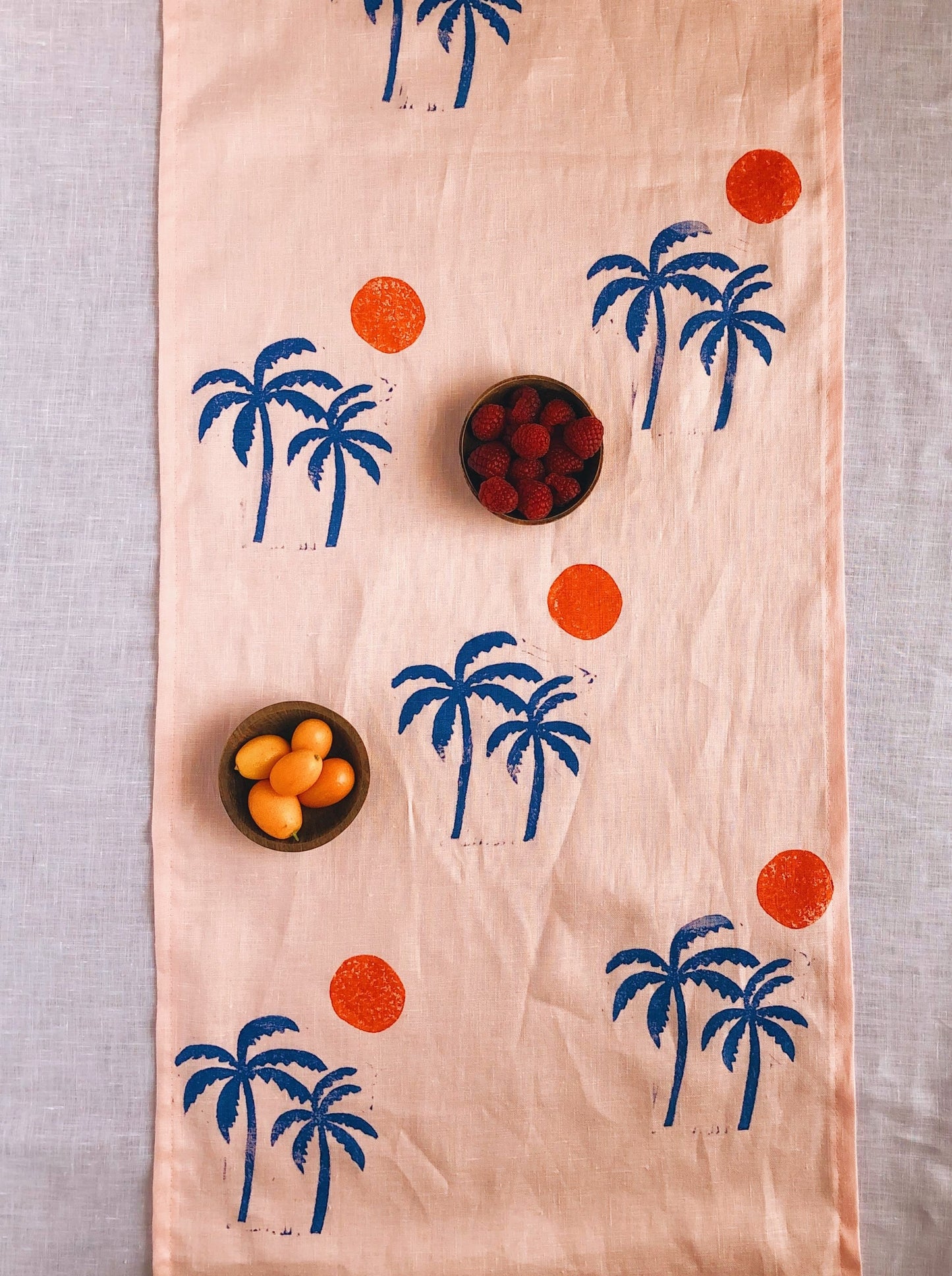 Blush Pink Palm Sunset Table Runner