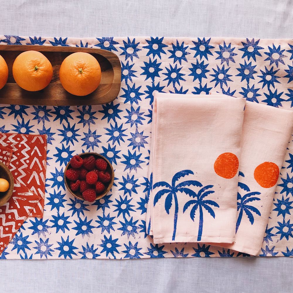 Blush Santorini Sun Table Runner