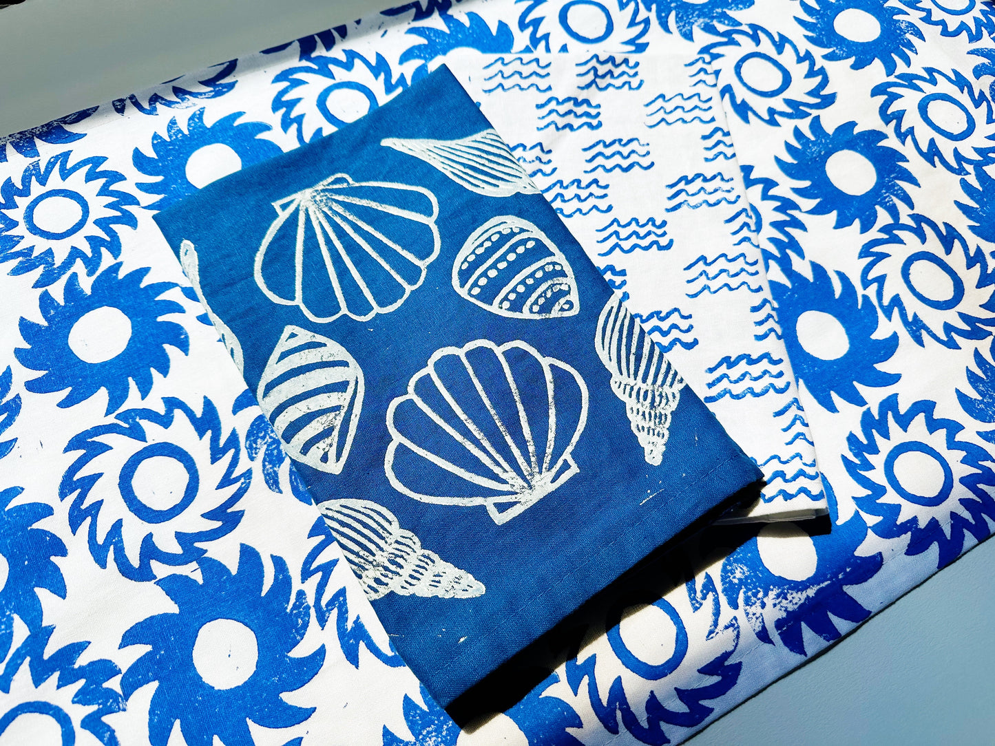 Shells on Blue Dinner Napkins