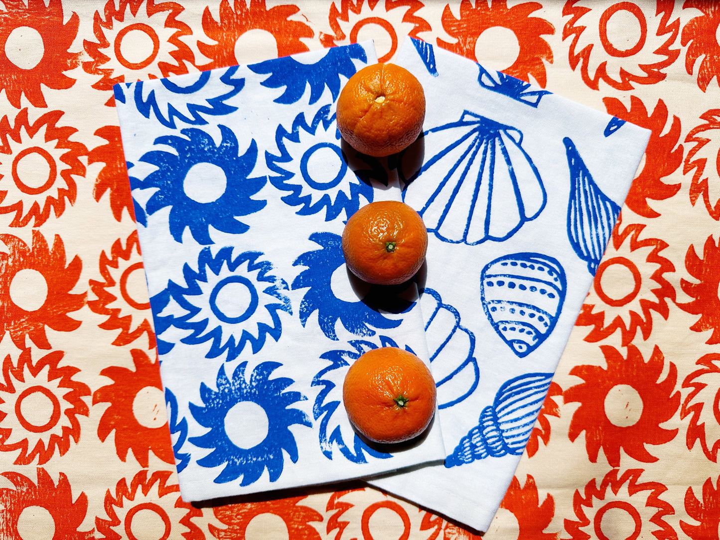 Suns on White Dinner Napkins