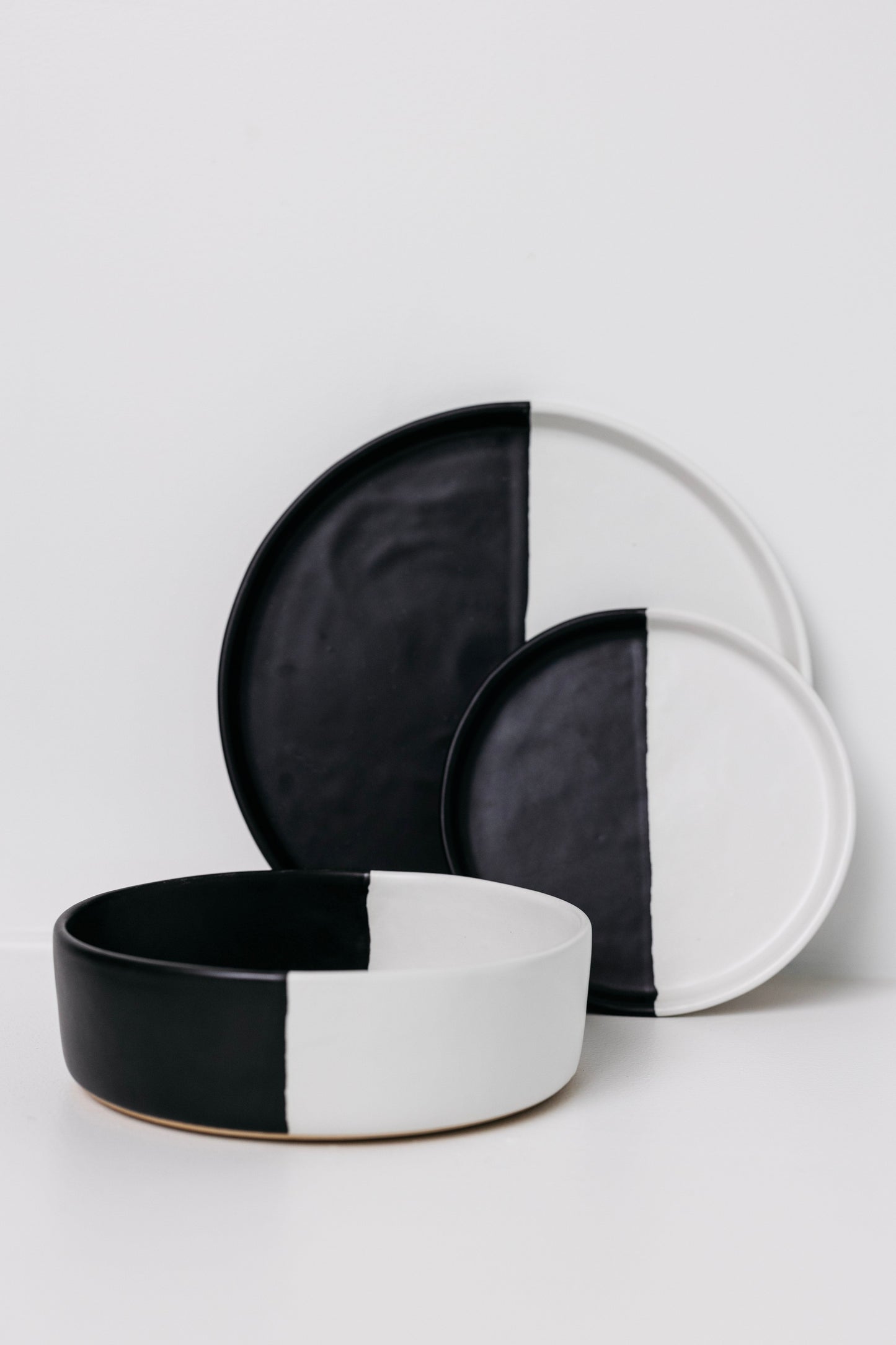 Dawson Dinner Plate - Matte Black/White - Set of 6