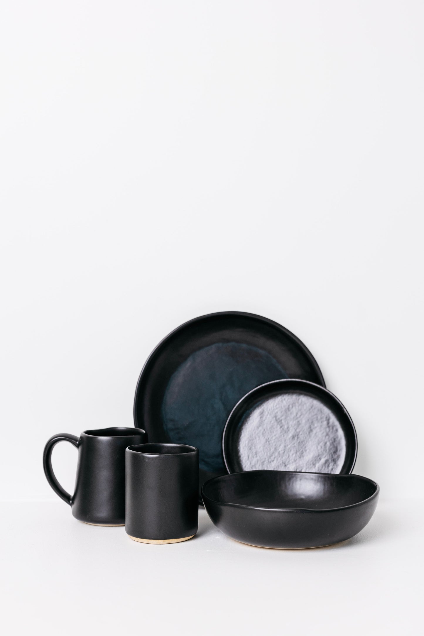 Dean Stoneware Coffee Mug - Matte Black - Set of 4