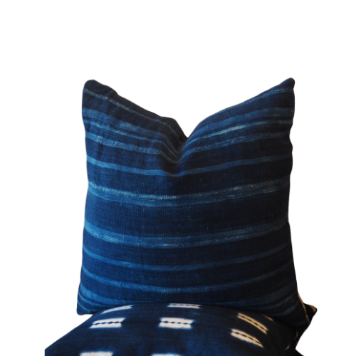 African Blue Stripes Pillow