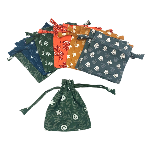 Color Drawstring Pouches - Set of 2