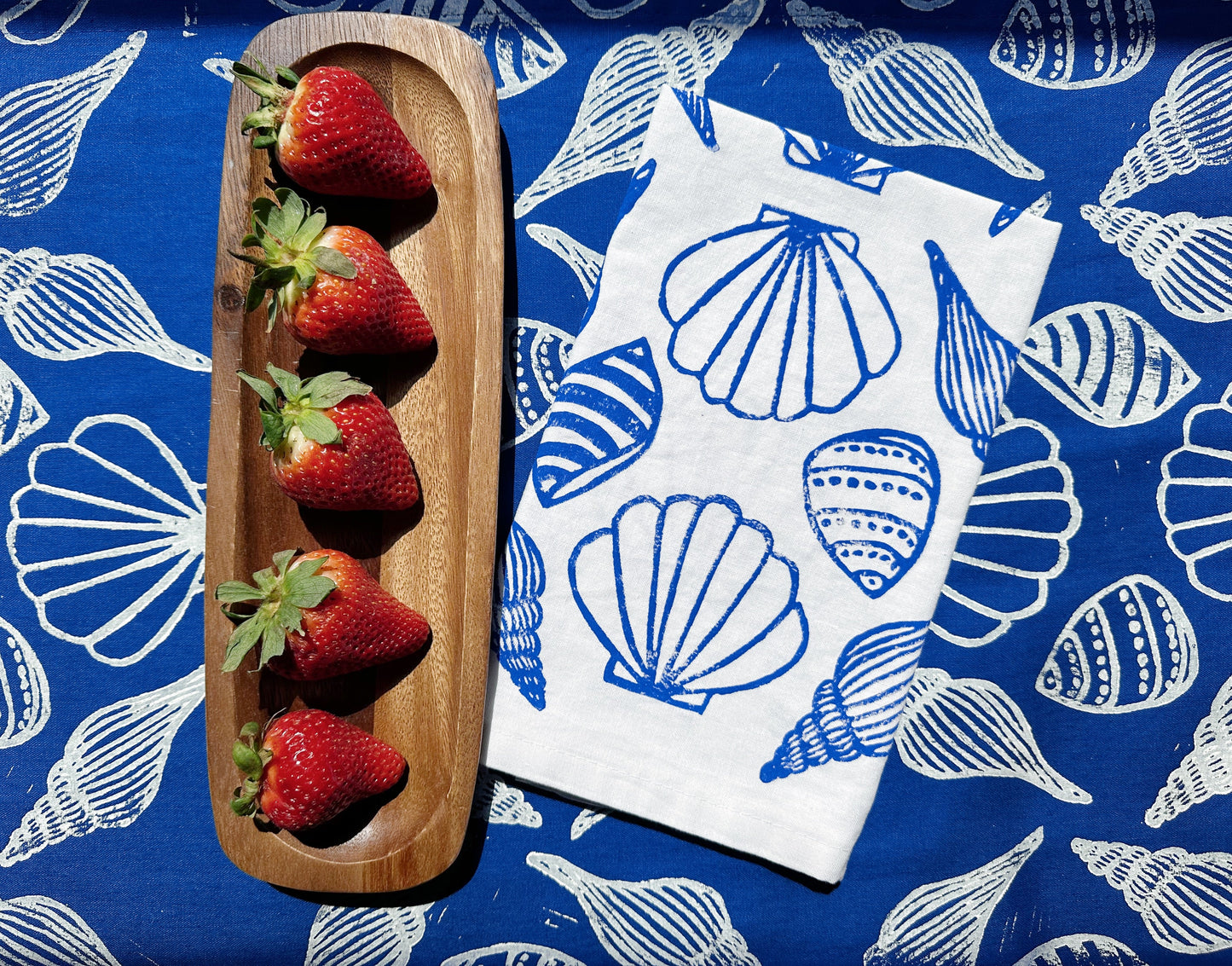 Shells on White Dinner Napkins