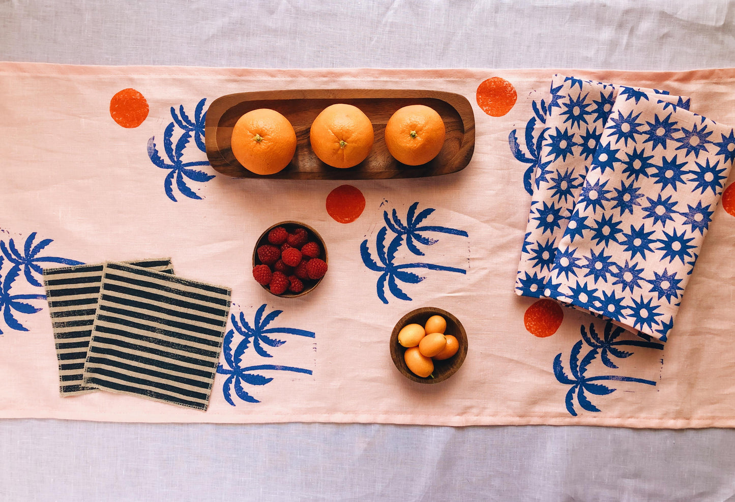 Blush Pink Palm Sunset Table Runner