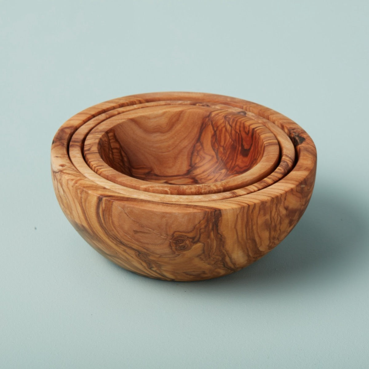 Olive Wood Nesting Bowls, Set of 3