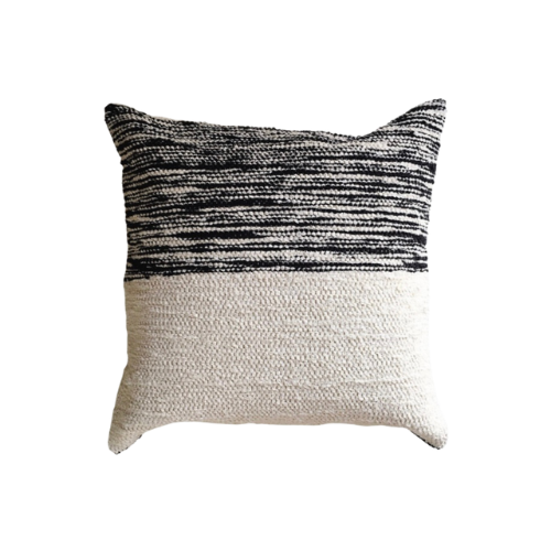 Blended Color Block Cushion | Cream & Navy