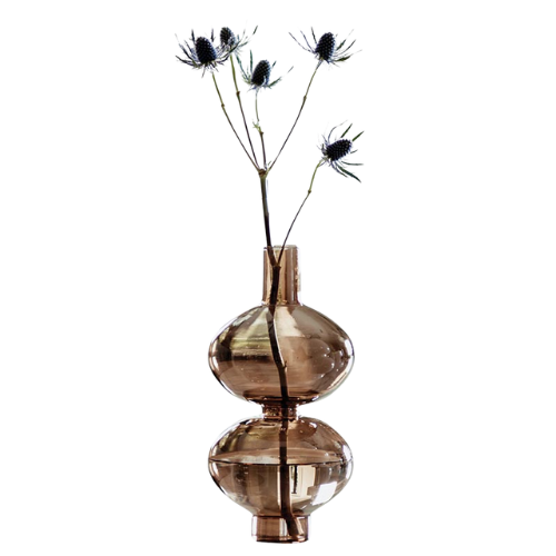 Brown Glass Bubble Vase - Large