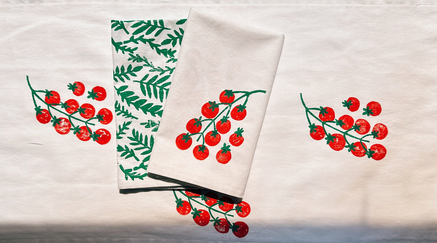 Tomatoes on White Dinner Napkins