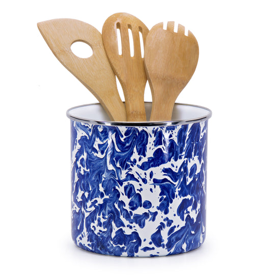 Cobalt Swirl Utensil Holder