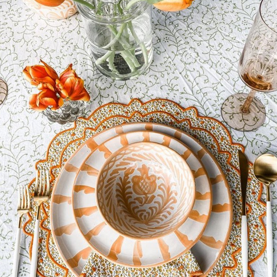 Dinner plate with candy cane stripes