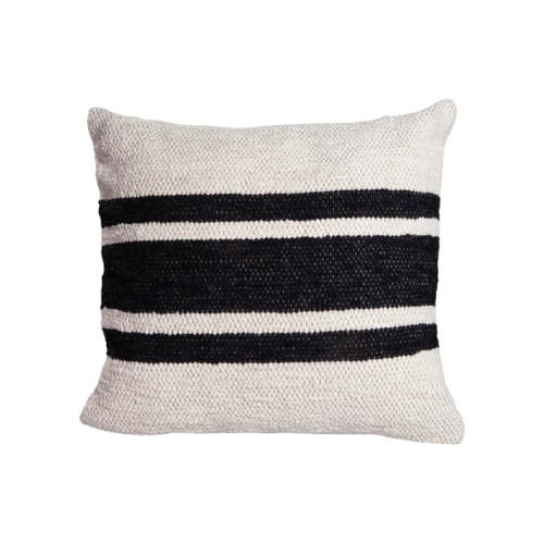 Center Stripe Cushion |  Cream & Charcoal