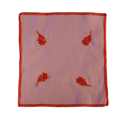 Cocktail Napkins - Pink & Orange Trim - Set of 4