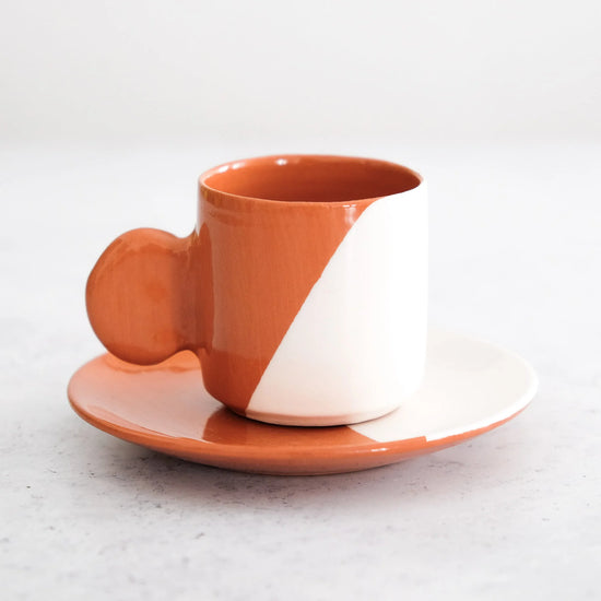 Dipped Espresso Cup & Saucer | Set of 4