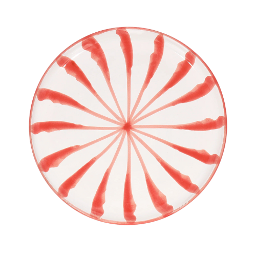 Blurred Lines Dinner Plate - Coral  x 1