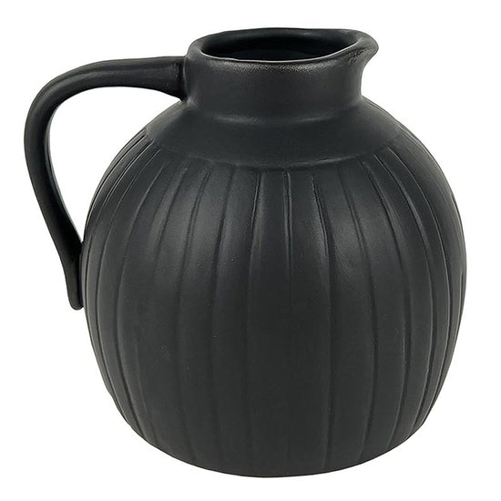 Black Ceramic Pitcher Vase