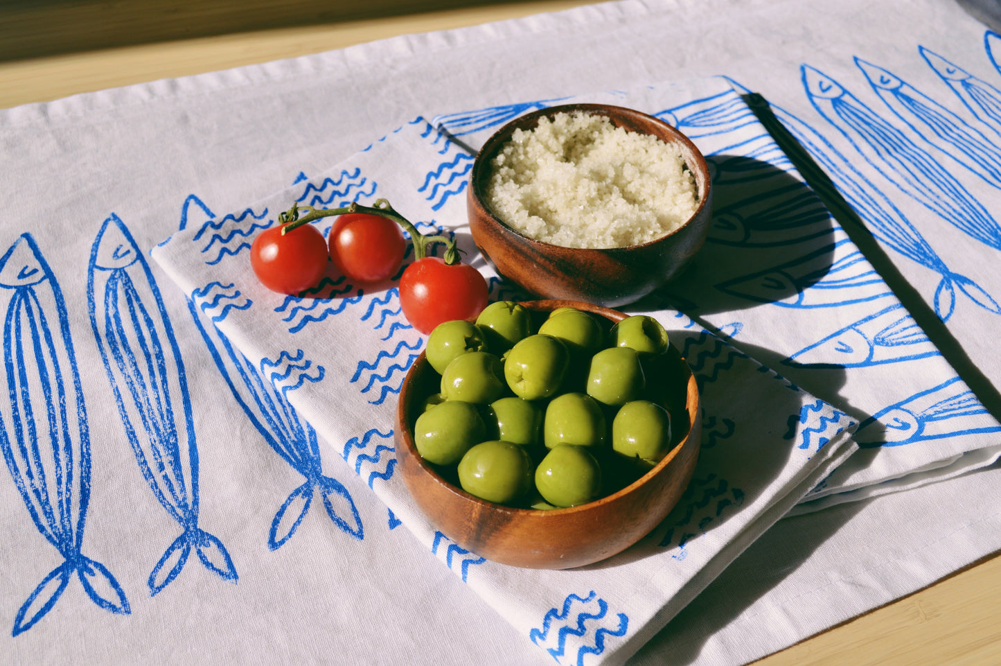 White Sardines Dinner Napkins