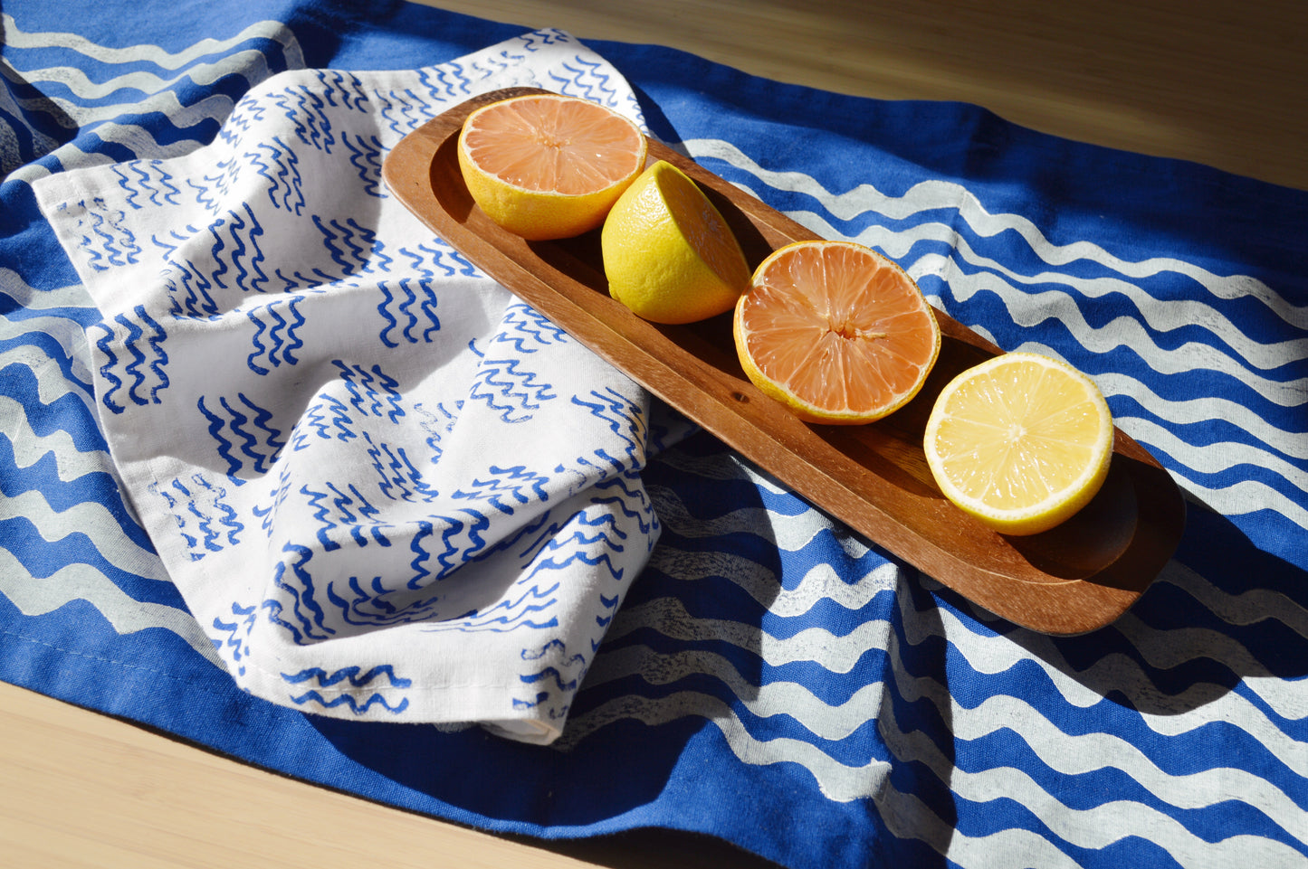 White Mini Waves Dinner Napkins