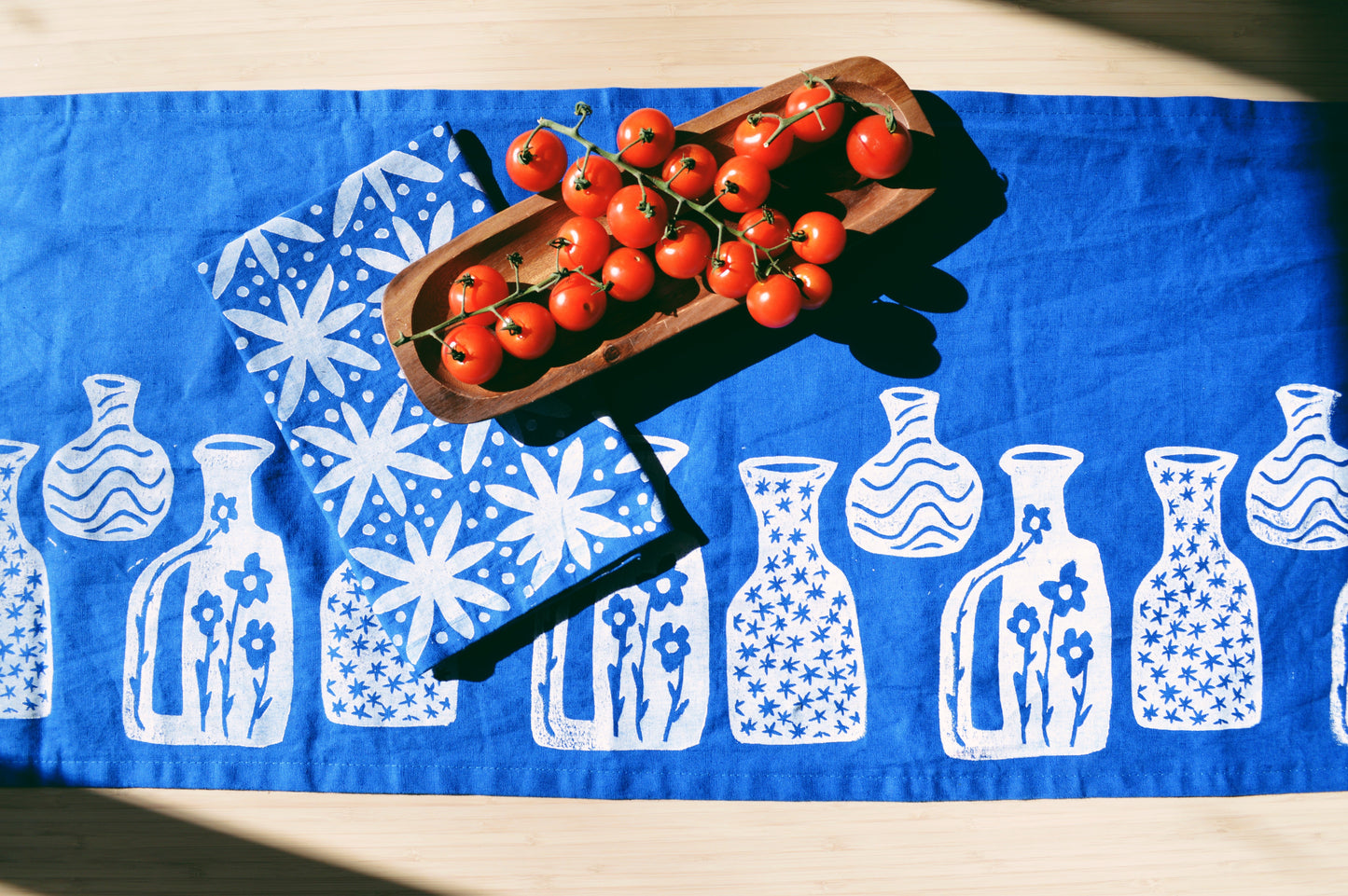 Blue Vessels Table Runner