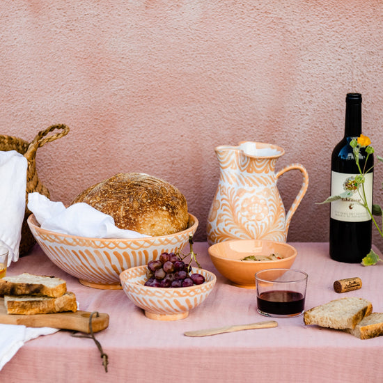 Small bowl with peach glaze