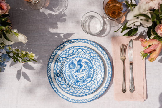 Salad plate with hand painted designs