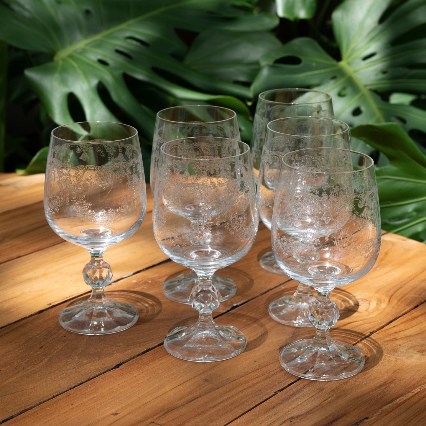 Crystal it’s Bohemia Stemless wine glasses set of 6, New