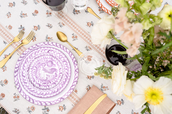 Salad plate with hand painted designs