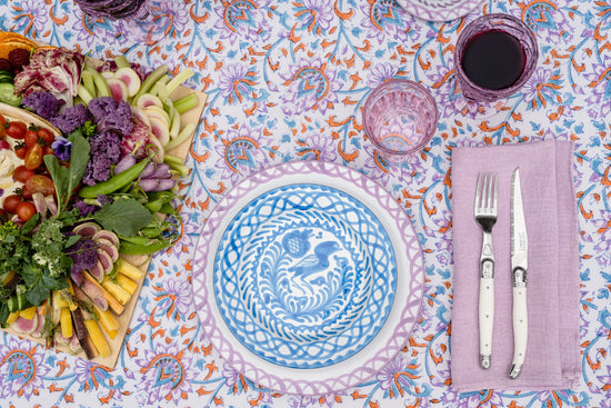 Salad plate with hand painted designs