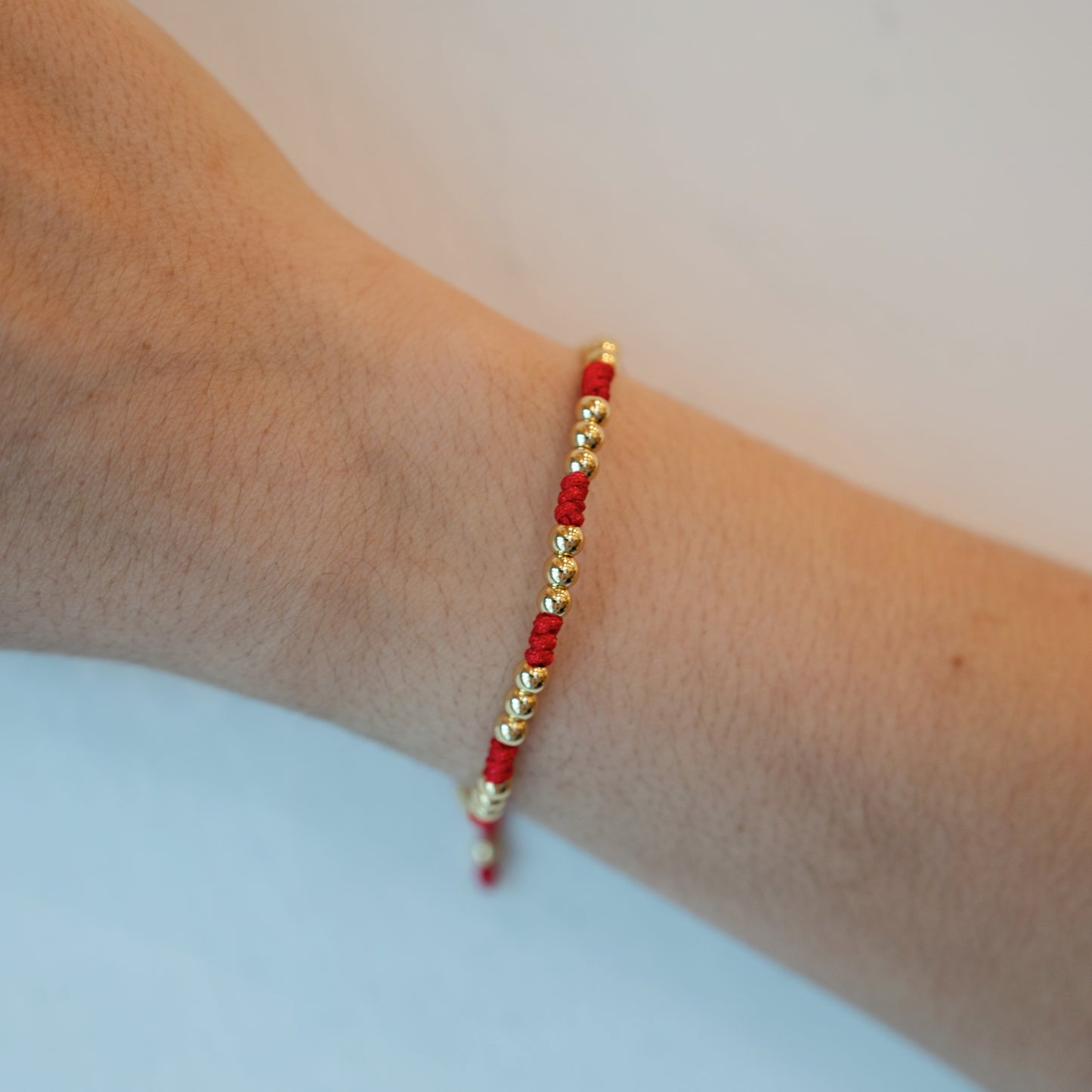 Colored String & Gold Beads Bracelet
