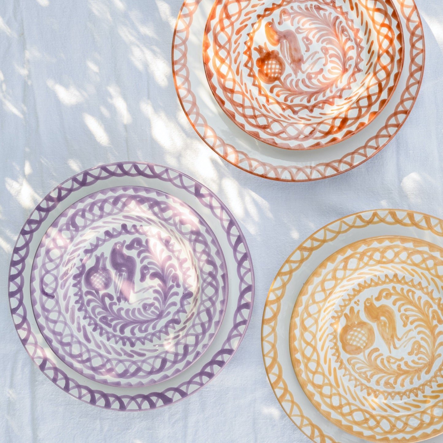 Salad plate with hand painted designs