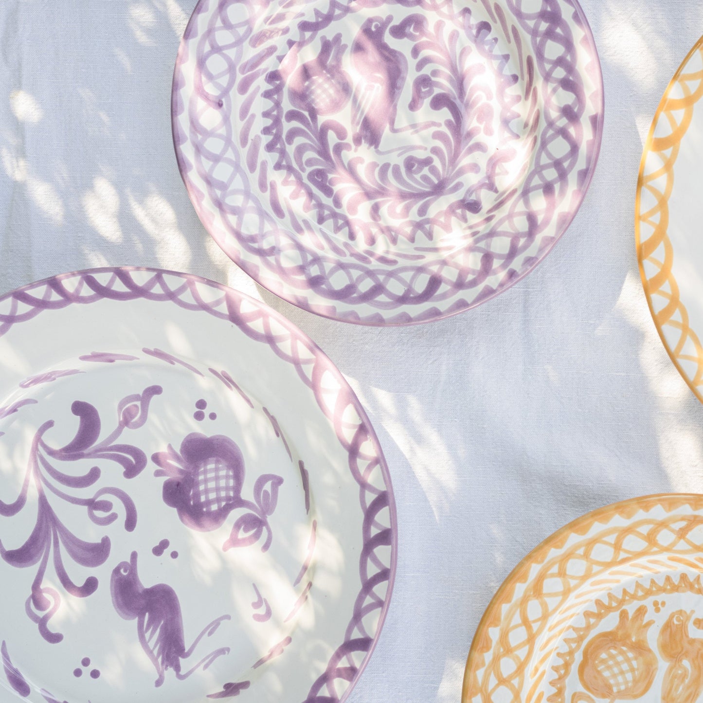 Dinner plate with hand painted designs