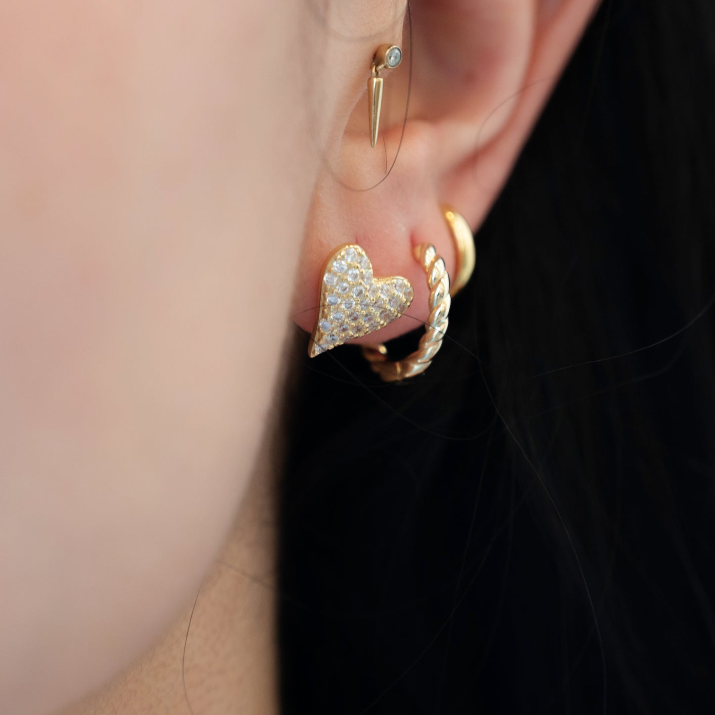 CZ Heart Studs